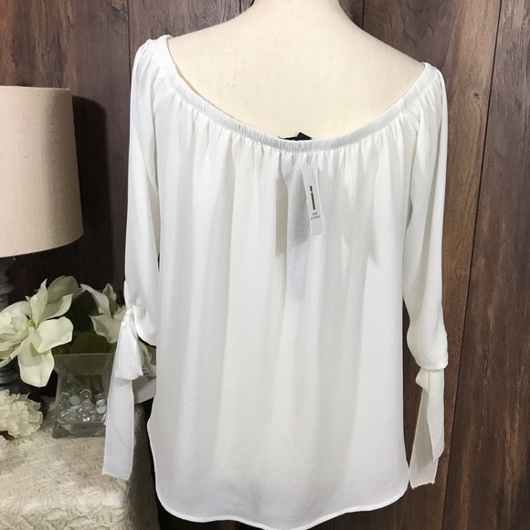 I Jeans by Buffalo off shoulder white blouse size M NWT - Picture 5 of 6
